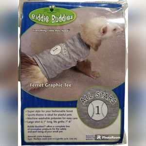 Biddie Buddies Ferret Graphic Baseball Pet T-shirt Large 7" Long Girth 7"-8" NEW
